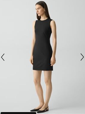 Theory Black Sleeveless Mini Shift Dress Dress in Good Wool